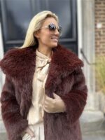 Maxi Faux Fur Jas 98200 Bordeaux