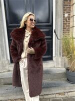 Maxi Faux Fur Jas 98200 Bordeaux