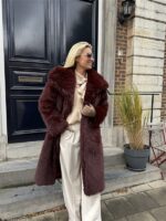 Maxi Faux Fur Jas 98200 Bordeaux