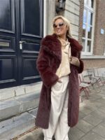 Maxi Faux Fur Jas 98200 Bordeaux