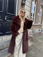Maxi Faux Fur Jas 98200 Bordeaux