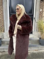 Maxi Faux Fur Jas 98200 Bordeaux
