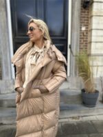 Donsjas Dubbele Kraag Beige