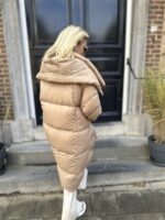 Donsjas Dubbele Kraag Beige