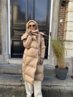 Donsjas Dubbele Kraag Beige