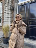 Donsjas Dubbele Kraag Beige