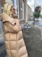 Donsjas Dubbele Kraag Beige