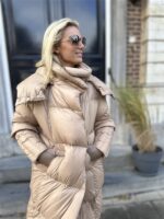 Donsjas Dubbele Kraag Beige