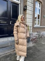 Donsjas Dubbele Kraag Beige
