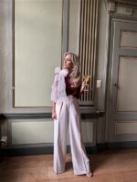 Knittop 7068 Satin Bow Hals Bordeaux