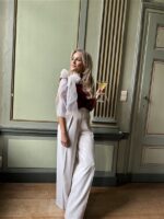 Knittop 7068 Satin Bow Hals Bordeaux