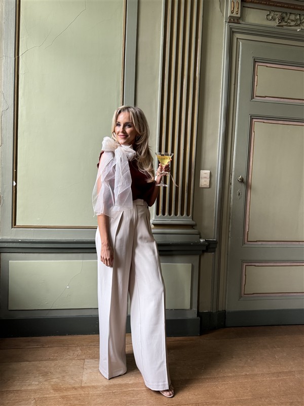 Knittop 7068 Satin Bow Hals Bordeaux