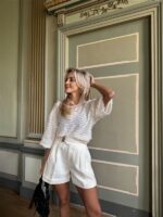 Tweed Short Pc79a Riem Gouddet Ecru