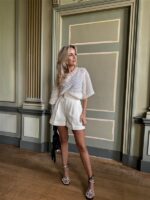 Tweed Short Pc79a Riem Gouddet Ecru