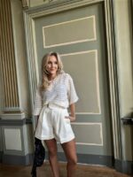 Tweed Short Pc79a Riem Gouddet Ecru