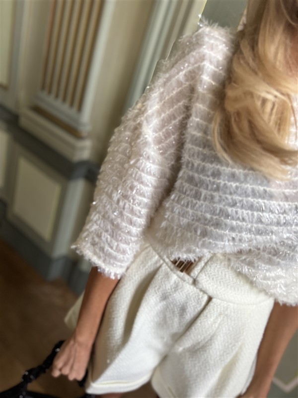 Tweed Short Pc79a Riem Gouddet Ecru