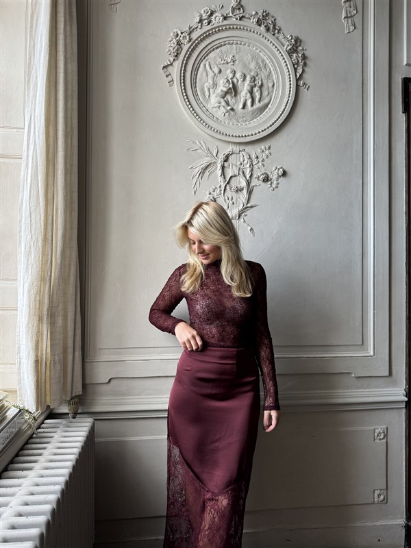 Top Tsl1720 Dentelle Fine Bordeaux