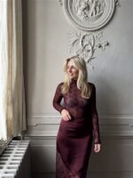 Top Tsl1720 Dentelle Fine Bordeaux