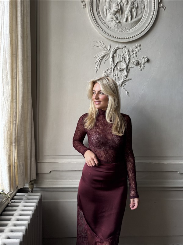 Top Tsl1720 Dentelle Fine Bordeaux