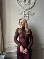 Top Tsl1720 Dentelle Fine Bordeaux