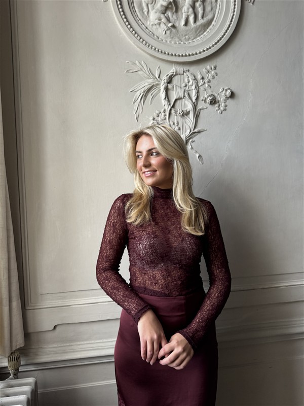 Top Tsl1720 Dentelle Fine Bordeaux