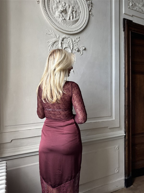 Top Tsl1720 Dentelle Fine Bordeaux