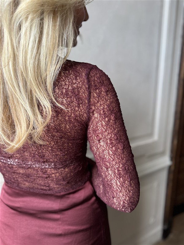 Top Tsl1720 Dentelle Fine Bordeaux