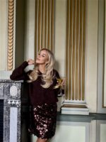 Rokje Zp7779 Paillet Bruin