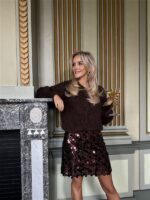 Rokje Zp7779 Paillet Bruin