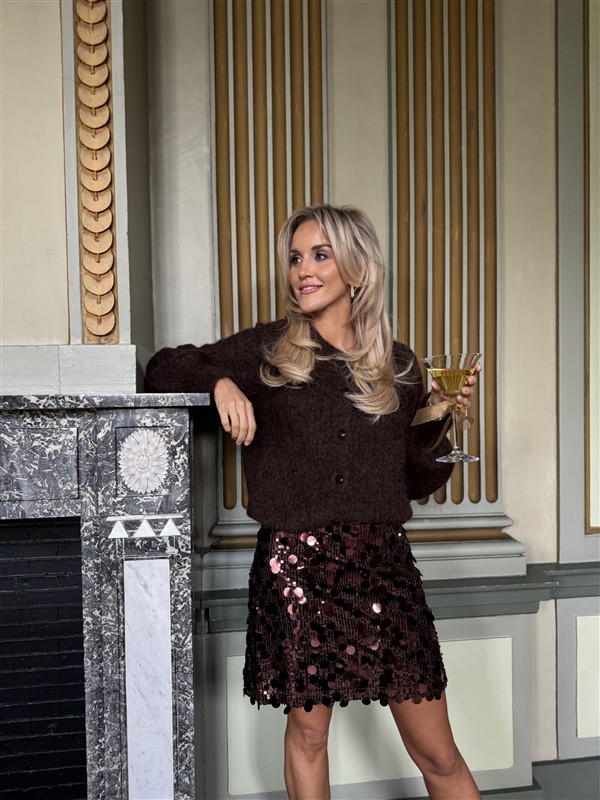 Rokje Zp7779 Paillet Bruin