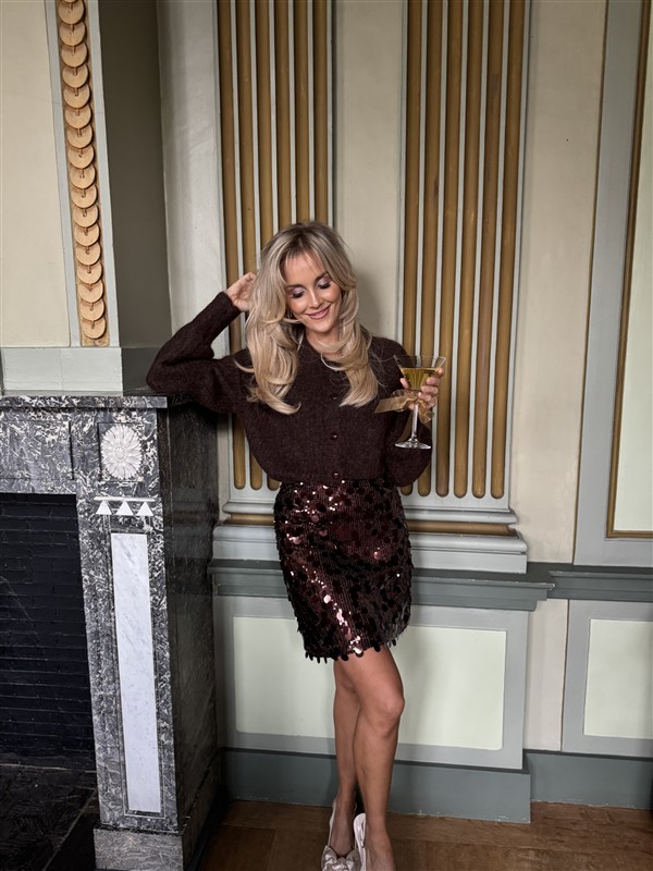 Rokje Zp7779 Paillet Bruin