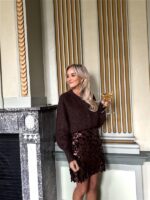 Rokje Zp7779 Paillet Bruin