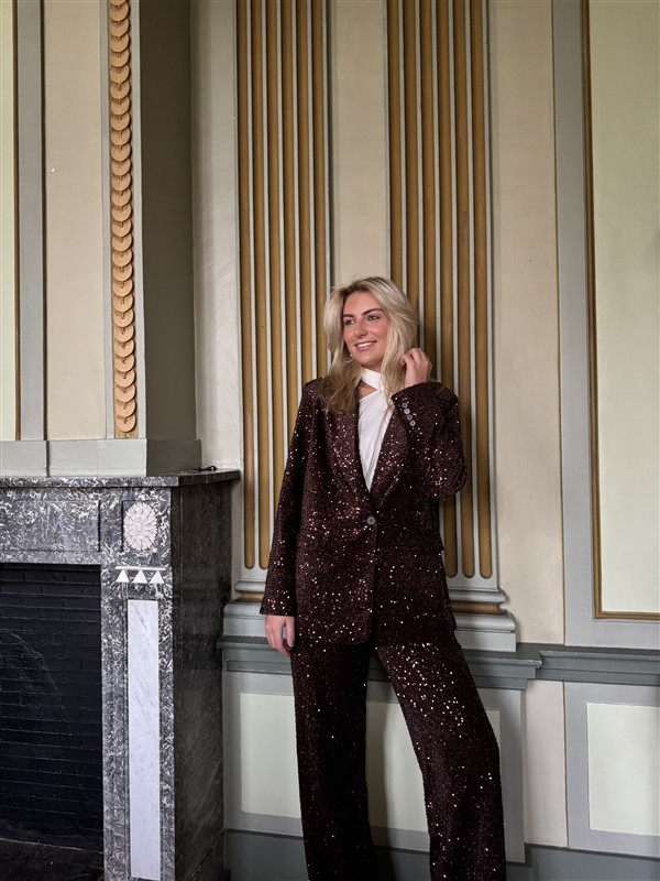 Blazer V9999 Paillet Allover Bruin