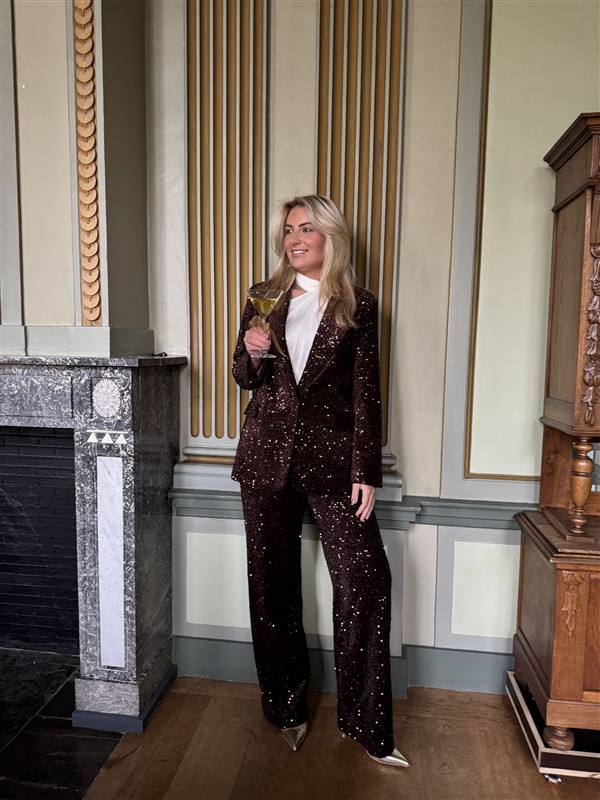 Blazer V9999 Paillet Allover Bruin