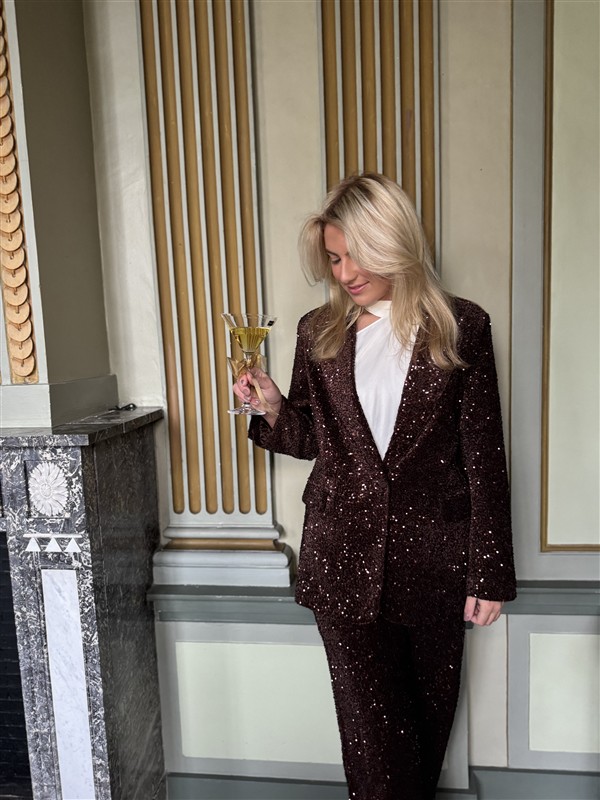 Blazer V9999 Paillet Allover Bruin