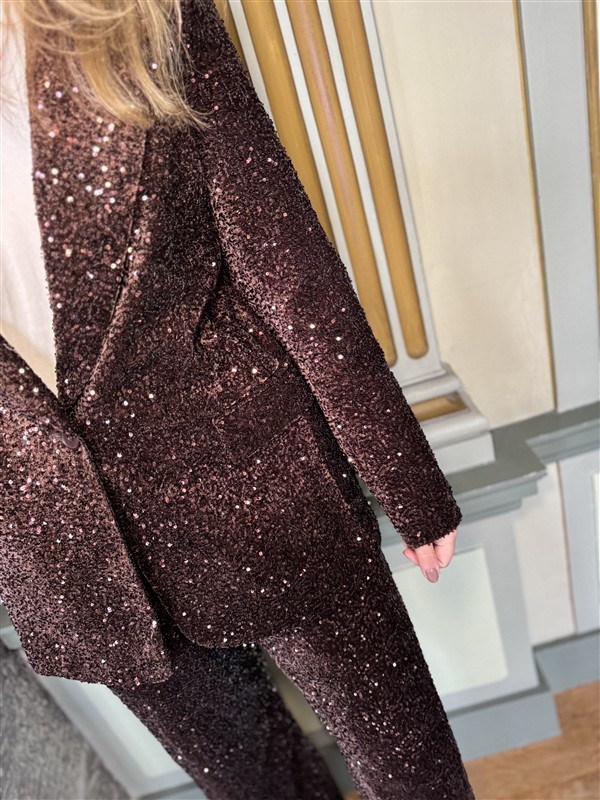 Blazer V9999 Paillet Allover Bruin