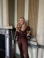 Top 8866-3 Flower Paillet Bruin