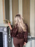 Top 8866-3 Flower Paillet Bruin