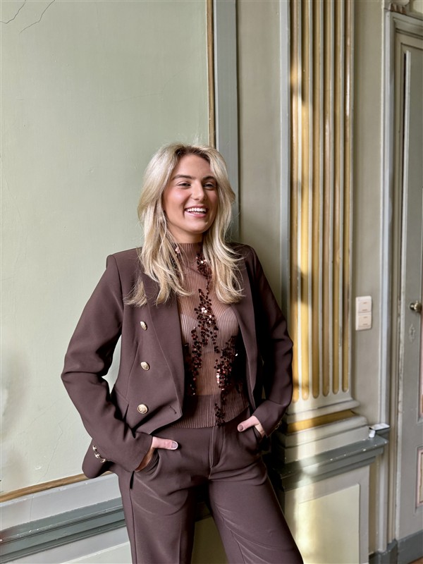 Blazer V195 Gold Buttons Bruin