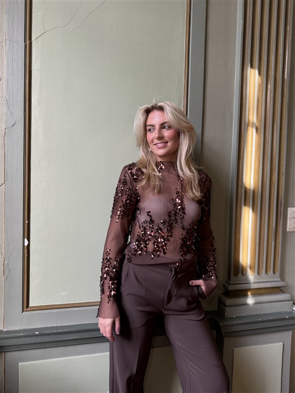 See Through Top Tsl1968 Paillet Bruin