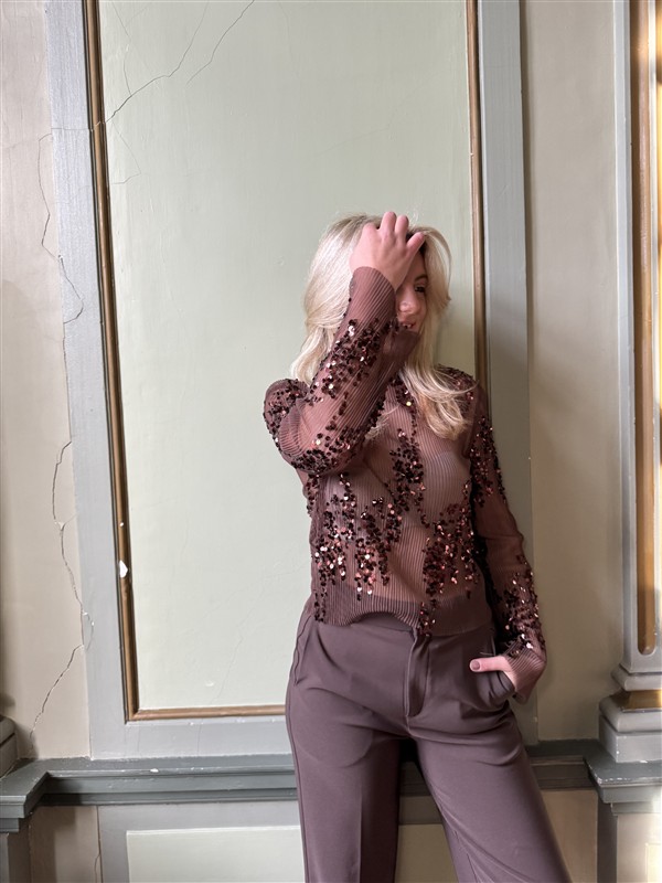 See Through Top Tsl1968 Paillet Bruin