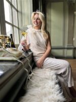 Knittop 7068 Satin Bow Hals Beige