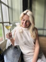 Knittop 7068 Satin Bow Hals Beige