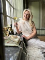 Knittop 7068 Satin Bow Hals Beige