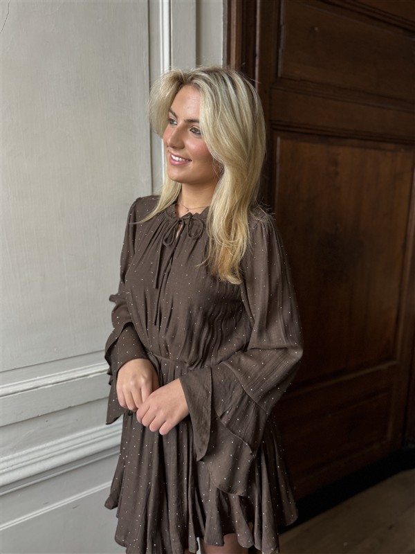 Jurk Ap2754 Mini Studs Bruin