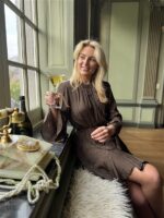 Jurk Ap2754 Mini Studs Bruin