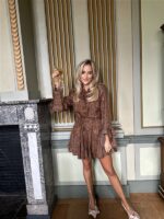 Jurk Ap2703 Flower Reliefprint