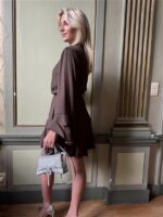 Jurk Ap2754 Mini Studs Bruin