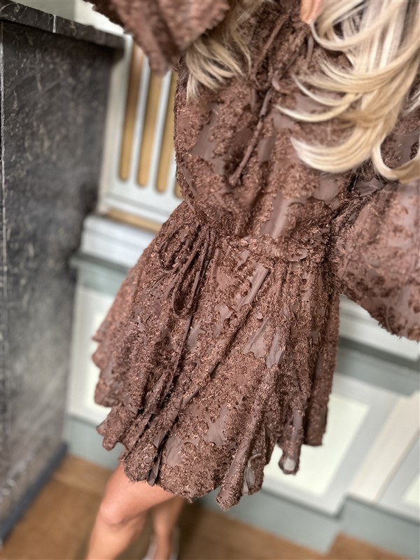 Jurk Ap2703 Flower Reliefprint