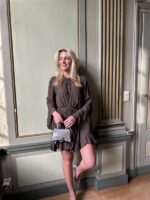 Jurk Ap2754 Mini Studs Bruin